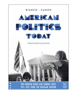 AMERICAN POLITICS TODAY,ESSEN.ED.(LL)  9780393906196 Front Cover
