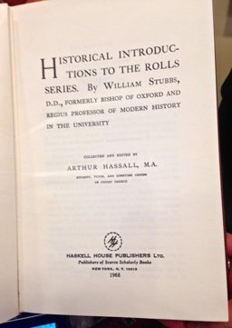 Historical Introduction to the Rolls Series