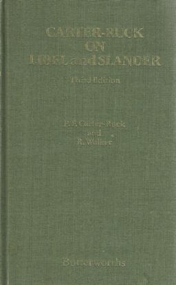 Carter-Ruck on Libel and Slander