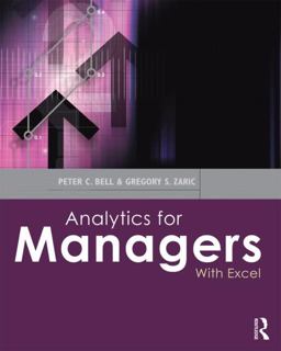 Analytics for Managers With Excel  9780415622684 Front Cover