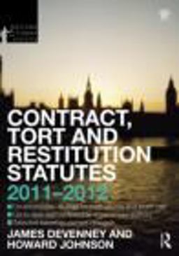 Contract Tort and Restitution Statutes 2011-2012