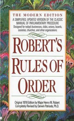 Robert's Rules of Order A Simplified, Updated Version of the Classic Manual of Parliamentary Procedure  9780425116906 Front Cover