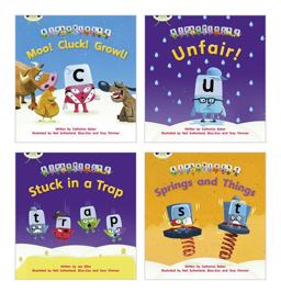 Learn to Read at Home with Bug Club Phonics Alphablocks: Phase 3/4 - Reception Terms 2 and 3 (4 Fiction Books) Pack A