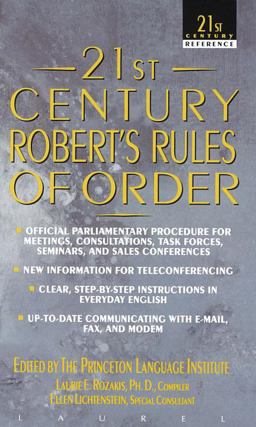 21st Century Robert's Rules of Order  9780440217220 Front Cover