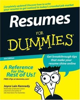 Resumes for Dummies 5th 9780470080375 Front Cover