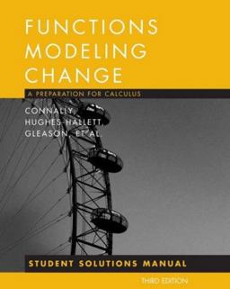 Functions Modeling Change A Preparation for Calculus 3rd 9780470105610 Front Cover
