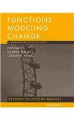 Functions Modeling Change, Textbook and Student Solutions Manual