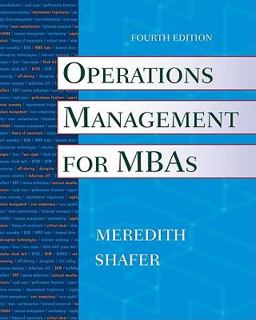 Operations Management for MBAs 4th 9780470485767 Front Cover