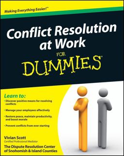 Conflict Resolution at Work for Dummies  9780470536438 Front Cover