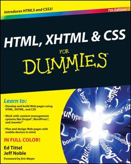 HTML, XHTML and CSS for Dummies 7th 9780470916599 Front Cover