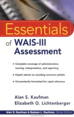Essentials of WAIS -III Assessment  9780471282952 Front Cover