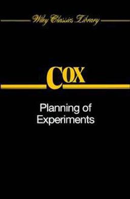 Planning of Experiments Planning of Experiments