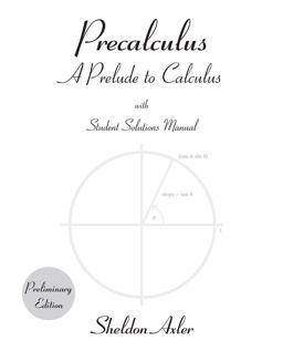 Precalculus, Preliminary Edition A Prelude to Calculus  9780471614432 Front Cover