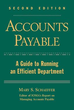 Accounts Payable A Guide to Running an Efficient Department 2nd 9780471636908 Front Cover