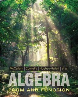 Algebra Form and Function  9780471707080 Front Cover