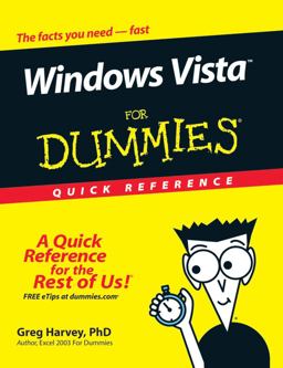 Windows Vista for Dummies Quick Reference