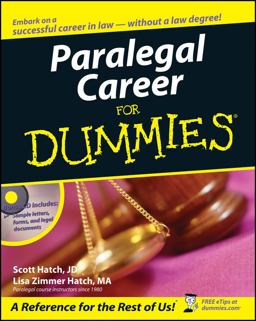 Paralegal Career for Dummies  9780471799566 Front Cover