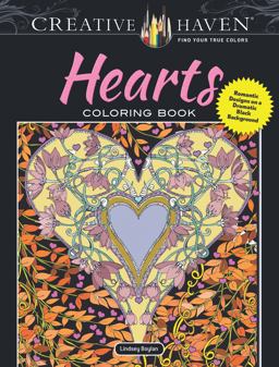 Creative Haven Hearts Coloring Book Romantic Designs on a Dramatic Black Background  9780486809328 Front Cover