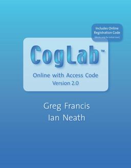CogLab Online Version 2. 0 4th 9780495107781 Front Cover