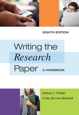 Writing the Research Paper A Handbook 8th 9780495799641 Front Cover