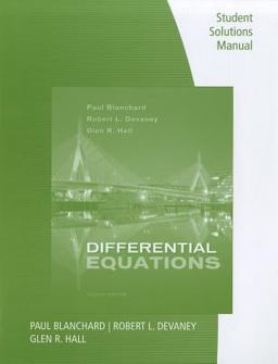 Student Solutions Manual for Blanchard/Devaney/Hall's Differential Equations, 4th 4th 9780495826729 Front Cover