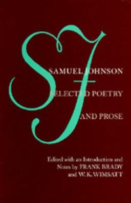 Samuel Johnson Selected Poetry and Prose  9780520035522 Front Cover