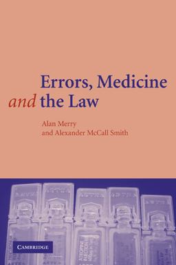 Errors, Medicine and the Law  9780521000888 Front Cover