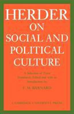 J. G. Herder on Social and Political Culture  9780521133814 Front Cover