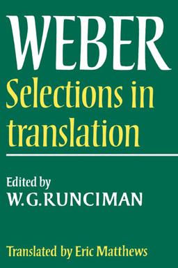 Max Weber Selections in Translation  9780521292689 Front Cover