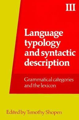 Language Typologyand Syntactic Description  9780521318990 Front Cover