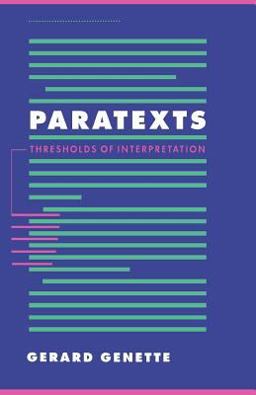 Paratexts Thresholds of Interpretation  9780521424066 Front Cover