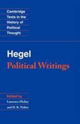 Hegel Political Writings  9780521459754 Front Cover