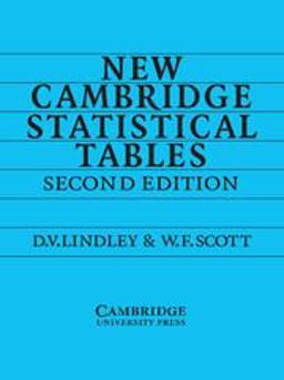New Cambridge Statistical Tables 2nd 9780521484855 Front Cover