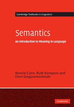 Semantics An Introduction to Meaning in Language  9780521525664 Front Cover
