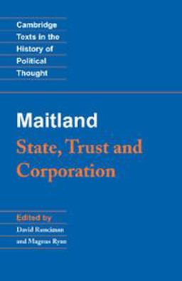 Maitland State, Trust and Corporation  9780521526302 Front Cover