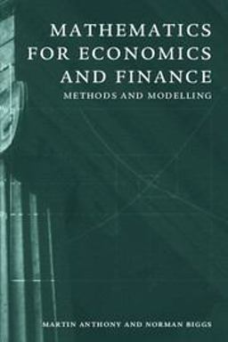 Mathematics for Economics and Finance Methods and Modelling  9780521559133 Front Cover