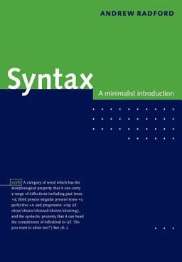Syntax A Minimalist Introduction  9780521589147 Front Cover