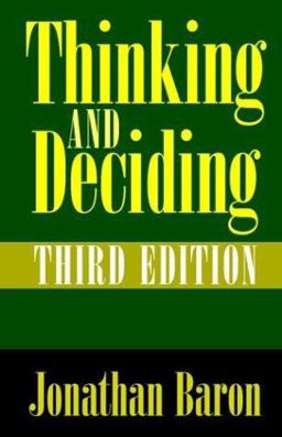 Thinking and Deciding 3rd 9780521659727 Front Cover