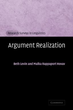 Argument Realization  9780521663762 Front Cover