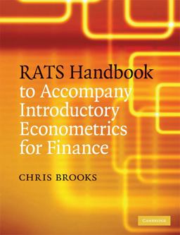 RATS Handbook to Accompany Introductory Econometrics for Finance  9780521721684 Front Cover