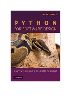 Python for Software Design How to Think Like a Computer Scientist  9780521725965 Front Cover