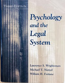 Psychology and the Legal System 3rd 9780534175146 Front Cover