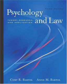 Psychology and Law Theory, Research, and Application 3rd 9780534528188 Front Cover