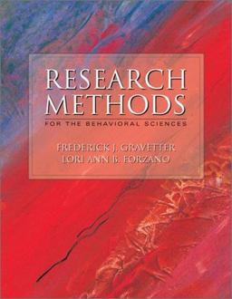 Research Methods for the Behavioral Sciences With Infotrac  9780534549114 Front Cover