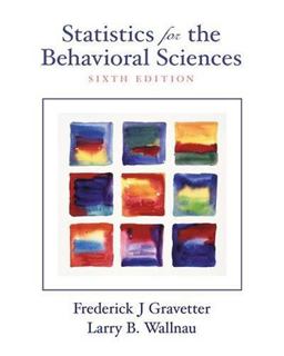 Statistics for the Behavioral Sciences 6th 9780534602468 Front Cover