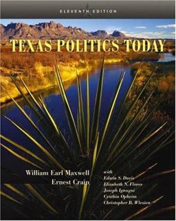 Texas Politics Today (with InfoTrac) 11th 9780534612542 Front Cover