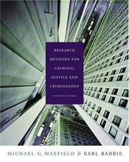 Research Methods for Criminal Justice and Criminlogy 4th 9780534615604 Front Cover