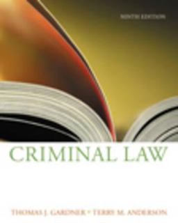 Criminal Law 9th 9780534624569 Front Cover