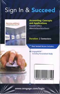 Cengagenow Printed Access Card for Albrecht/Stice/Stice/Swain's Accounting