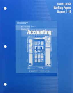 Working Papers, Chapters 1-24 for Gilbertson/Lehman/Ross' Century 21 Accounting: Multicolumn Journal, 8th